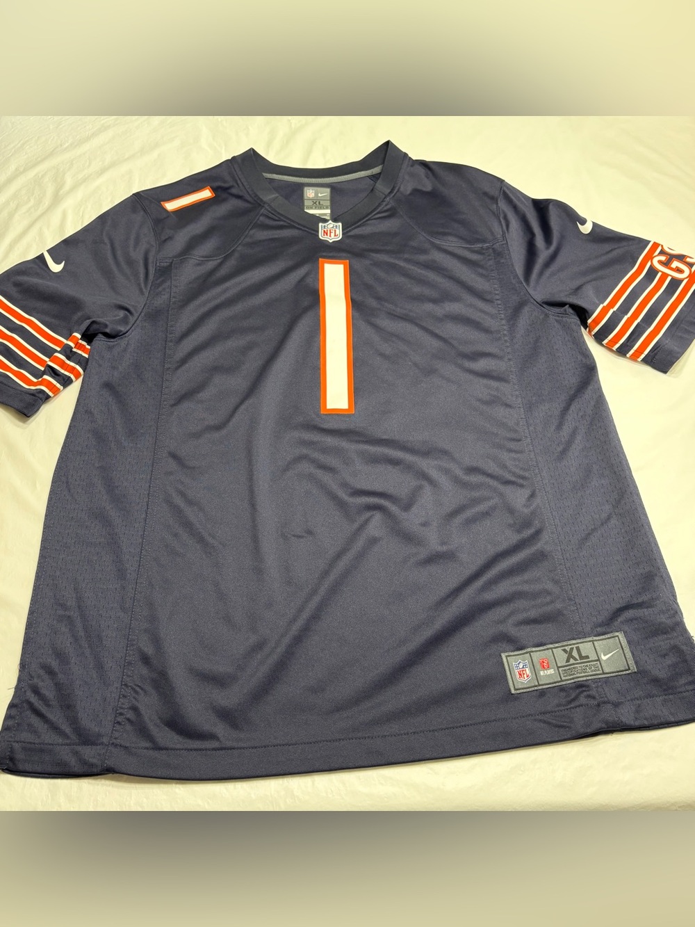 Nike NFL Chicago Bears Justin Fields Jersey #1 Blue On Field Men's XL